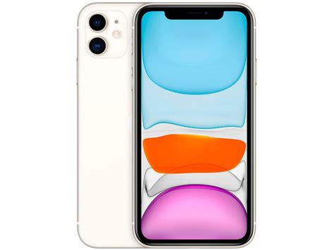 iphone 11 apple 64gb branco, tela de 6,1”, câmera dupla de 12mp, ios